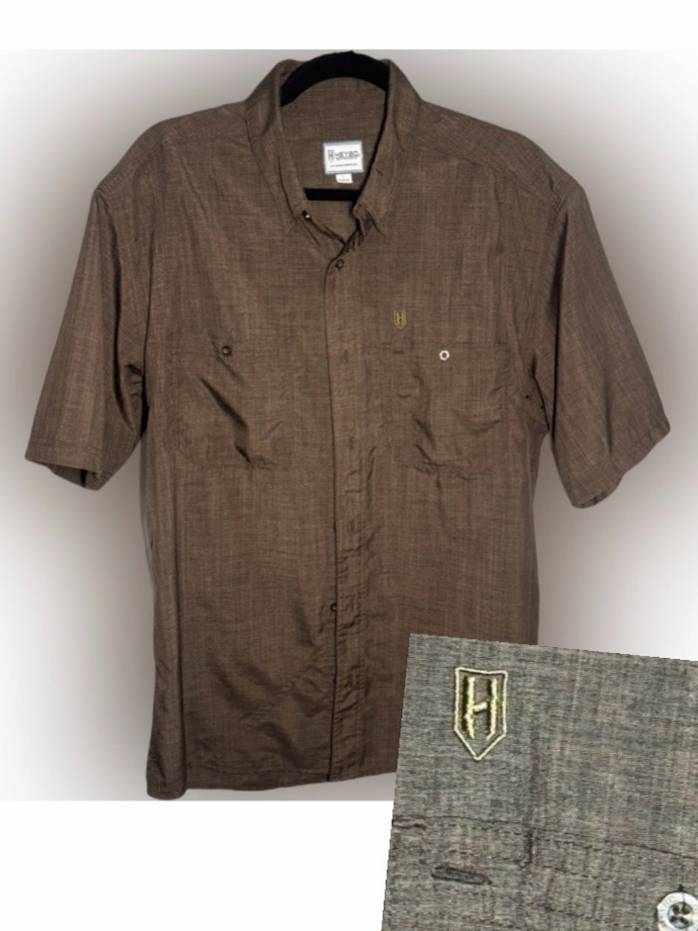 🌺HeyBo Outdoors Men’s Brown Short Sleeve Button Down🌸🌺